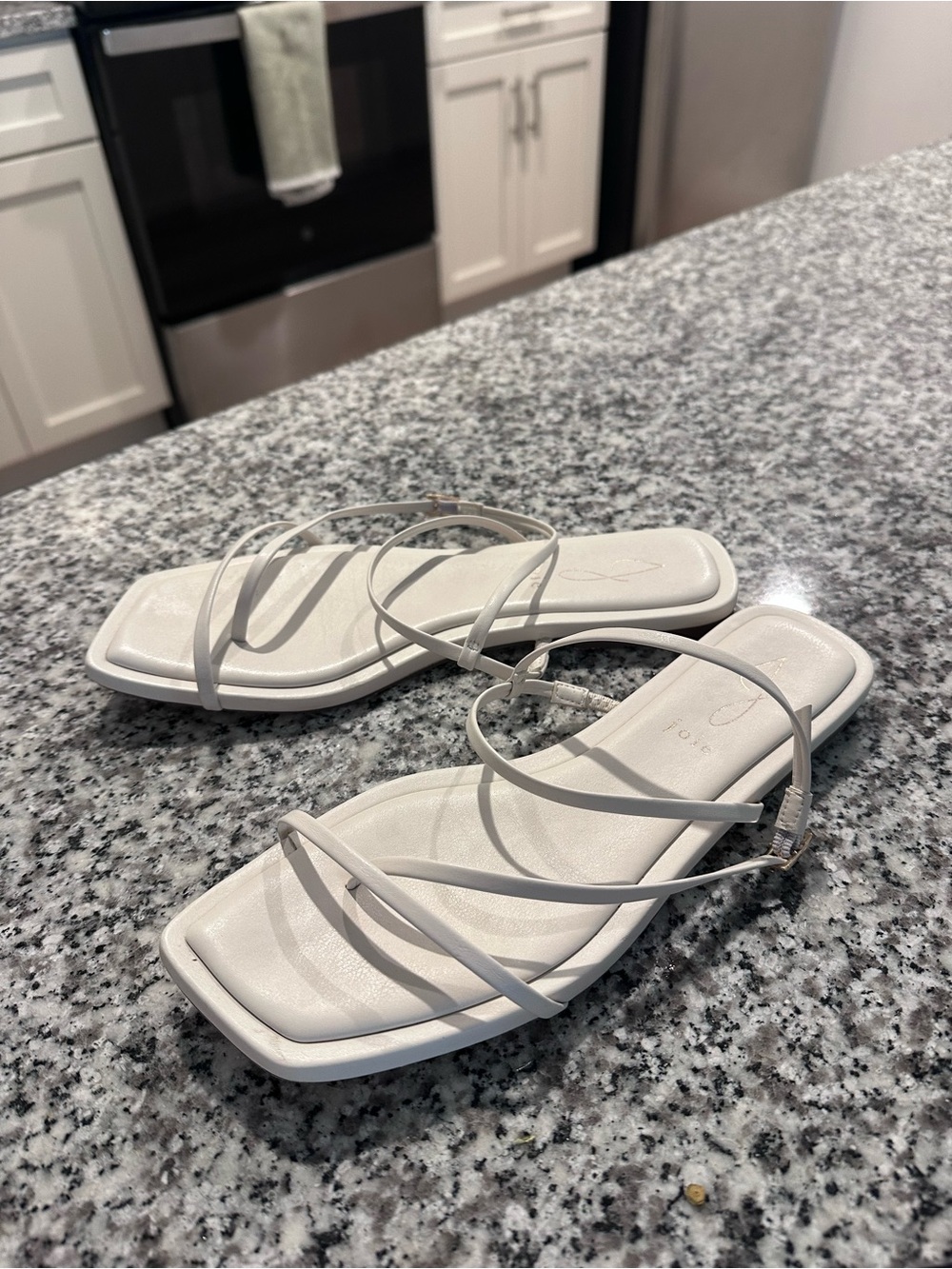 Women’s White Strappy Joie Sandals